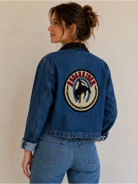 Vintage Roughrider Blue Denim Patch Jacket